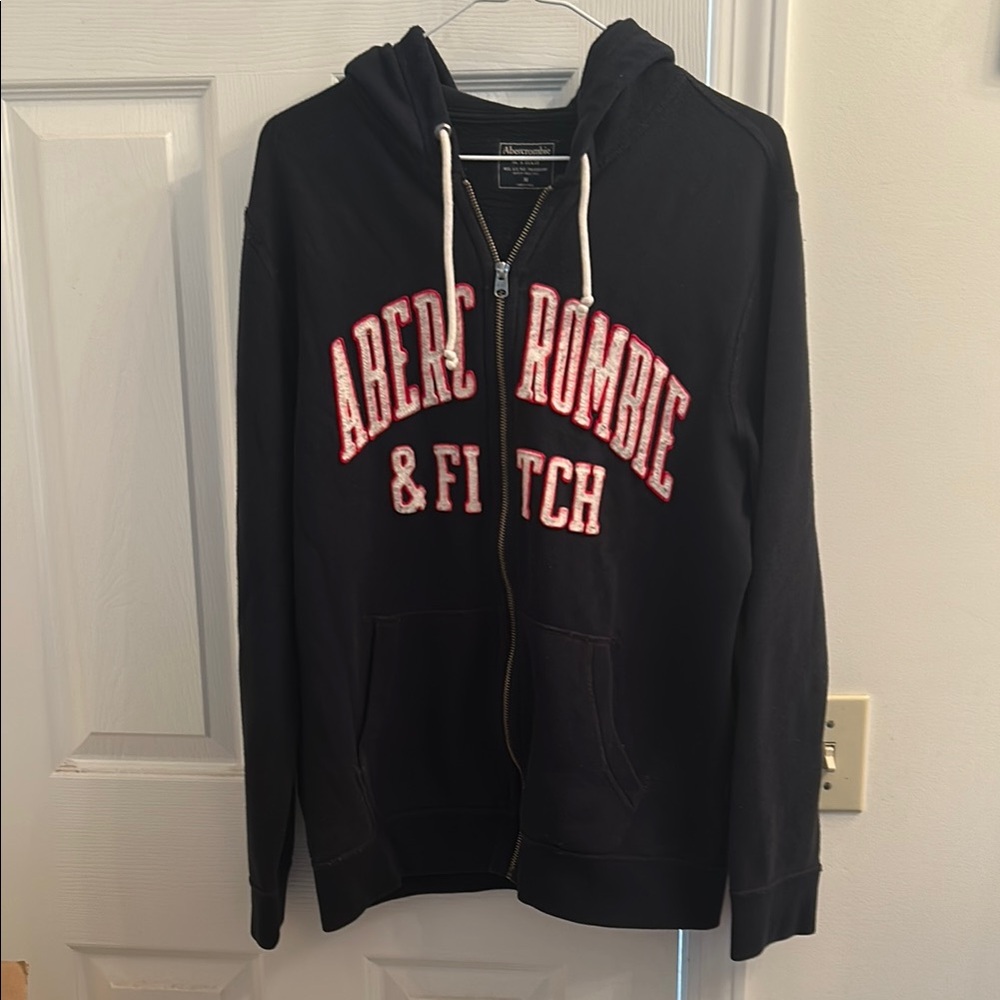 Y2K Logo Hoodie Abercrombie & Fitch | Navy Zip-Up | Men’s M